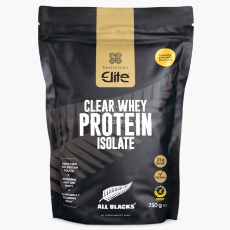 Healthspan Elite All Blacks Clear Whey tejsavófehérje izolátum - 750g - Narancs & Mangó