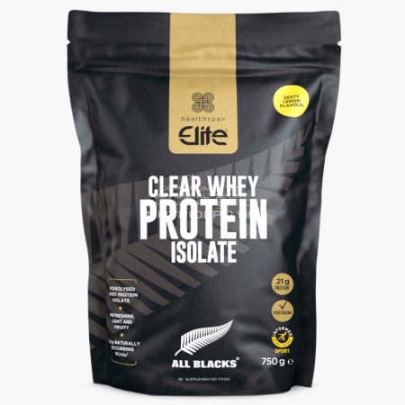 Healthspan Elite All Blacks Clear Whey tejsavófehérje izolátum - 750g - Citrom