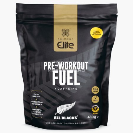 Healthspan Elite All Blacks Pre-Workout koffeines italpor - 480g - Citrom