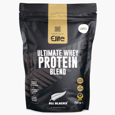 Healthspan Elite All Blacks Ultimate fehérje italpor - 750g - Vanília