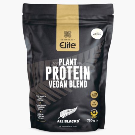 Healthspan Elite All Blacks Vegán fehérje italpor - 750g - Vanília