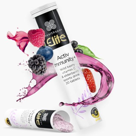 Healthspan Elite Activ Immunity+ pezsgőtabletta - 40db - Erdei gyümölcs
