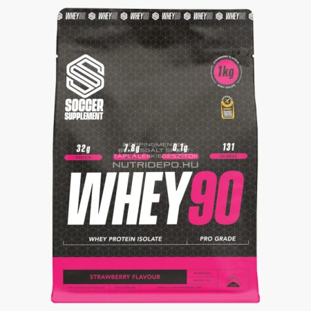Soccer Supplement WHEY90 tejsavófehérje izolátum - 1kg - Eper